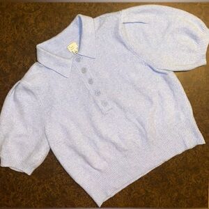 A New Day Short Sleeve Sweater with Puff Sleeves - Size L